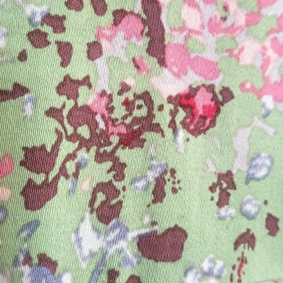 J.CREW Watercolor Floral Mini Skirt Pink Green Cotton Stretch Size 4 - Picture 9 of 12